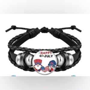 CUSTOM Handmade Leather Bracelet with Aluminum adjusted Bracelet beads Black